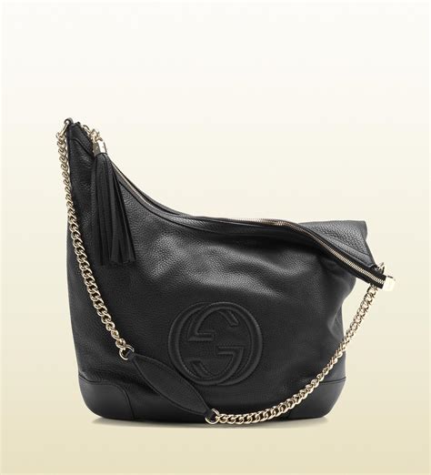 gucci soho black leather chain strap tote black shoulder bag|cheapest gucci soho bag.